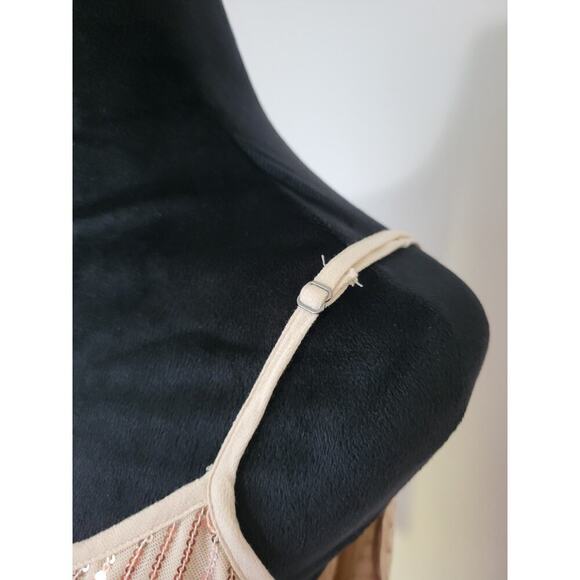 Maurices Sequin Fringe Dressy Tank Size 2X Champagne Color Adj Straps MSP$36.90 - Picture 4 of 7